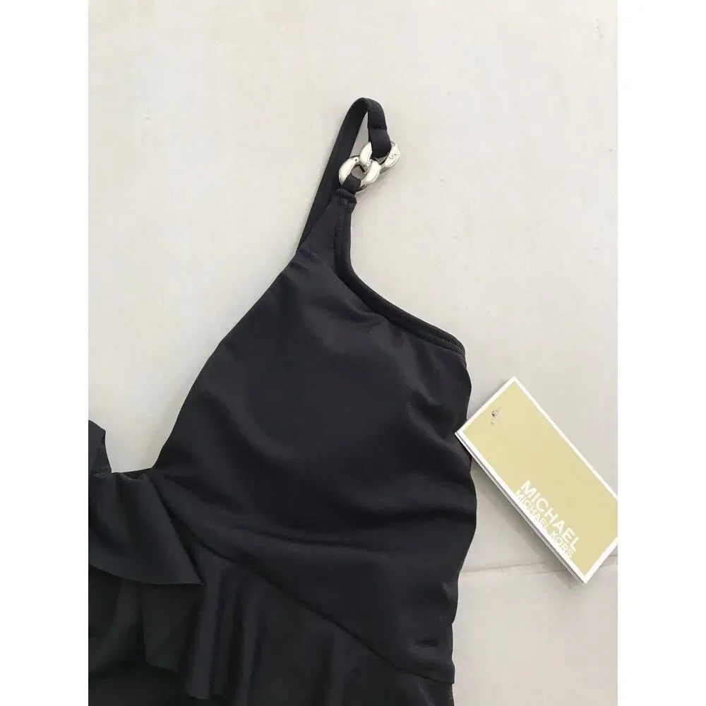 Michael Kors Swim Pleated Padded One Piece Swimsuit